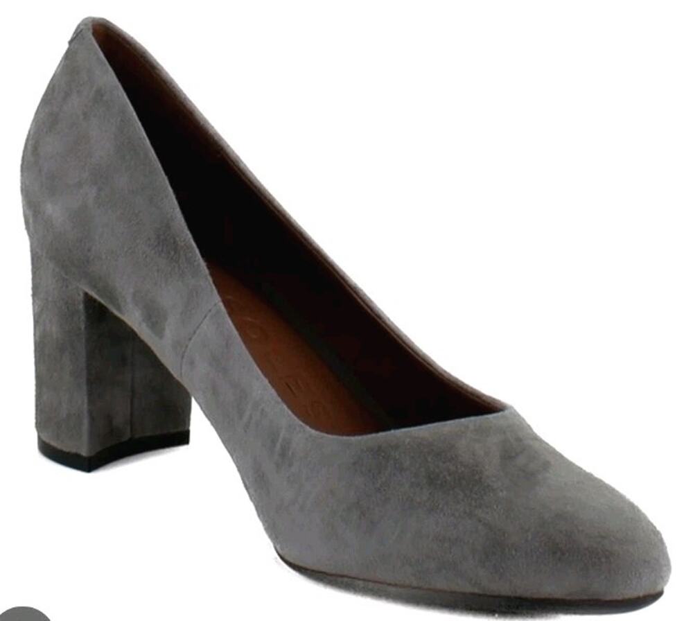 Aerosoles ~Woman Size 9.5W~ Gray Suede Leather "Betsy" Block Heel Shoes NWOB.